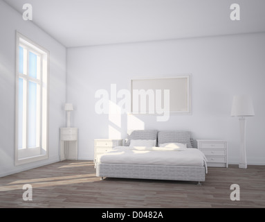 Tagesansicht eines Schlafzimmer Interieurs Stockfoto
