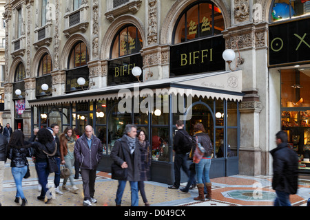 Biffi Restaurant in der Galleria Vittorio Emanuele II, Mailand, Italien, Europa. Stockfoto