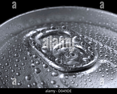 Closeup schoss aus der Spannring auf einer Getränkedose. Stockfoto