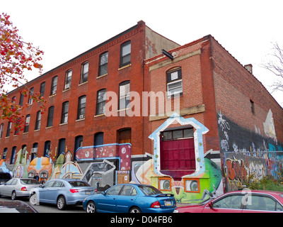 Gebäude in Washington Avenue Historic District auf dem NRHP seit 7. September 1984. Die Altstadt bestand aus 8 Gebäuden, etwa von Carpenter, Washington, 10. und breiten Straßen, im Stadtteil Hawthorne South Philadelphia begrenzt. Th Stockfoto