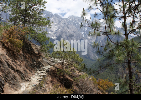 Pfad, Tigersprung-Schlucht, NW Yunnan Stockfoto