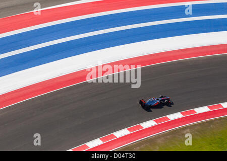 Fahrer Jenson Button von Vodafone McLaren Mercedes bei einem Trainingslauf für den Grand Prix der USA in der Nähe von Austin Texas Stockfoto