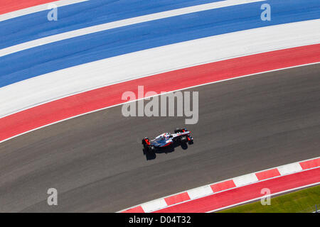 Fahrer Jenson Button von Vodafone McLaren Mercedes bei einem Trainingslauf für den Grand Prix der USA in der Nähe von Austin Texas Stockfoto