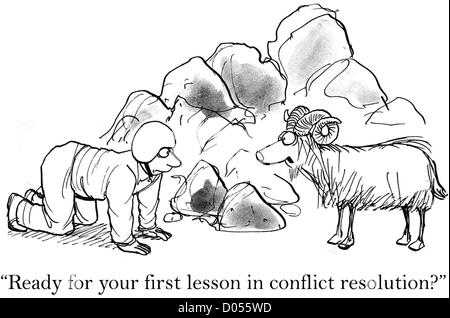 "Sind Sie bereit für Ihre erste Lektion in Konfliktlösung?" Stockfoto