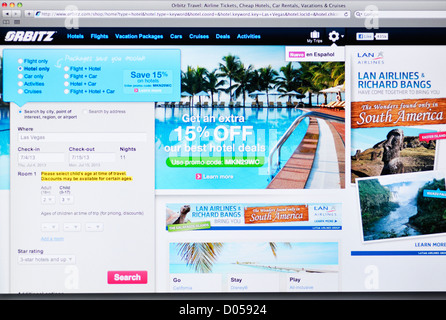 Orbitz Website - Online-Reiseunternehmen Stockfoto