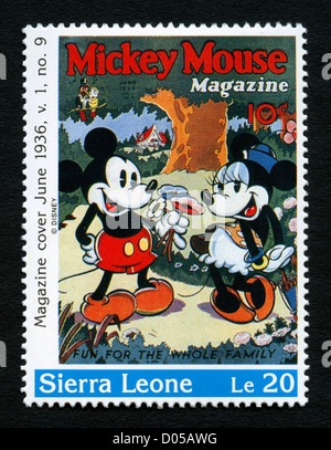 Sierra Leone-Briefmarke mit Disney-Cartoon-Figur Stockfoto