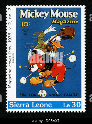 Sierra Leone-Briefmarke mit Disney-Cartoon-Figur Stockfoto