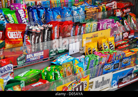 Candy-Imbiss-Kiosk in New York Stockfoto