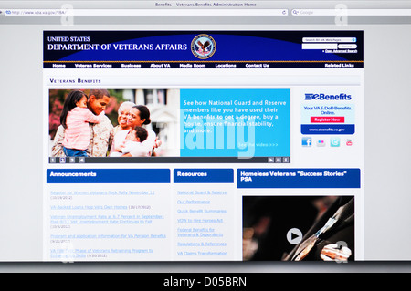 Website der Regierung Department of Veterans Affairs Stockfoto