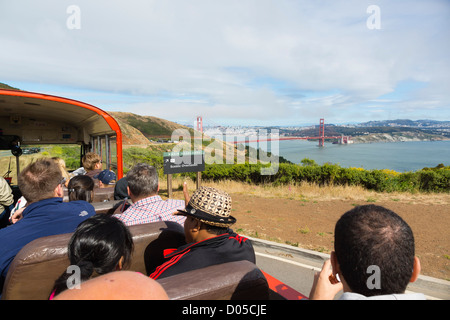 San Francisco - Blick von einer open-Top-Tour-Bus. Stockfoto