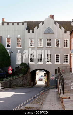 Breites Tor, das einzige erhaltene mittelalterliche 13. Jahrhundert-Tor in die Stadt Ludlow, Shropshire UK Stockfoto