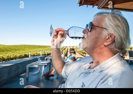 Schöne Aussicht auf Cuvaison Winery und Weingut in Napa Valley. Stockfoto