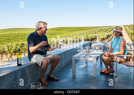 Schöne Aussicht auf Cuvaison Winery und Weingut in Napa Valley. Stockfoto