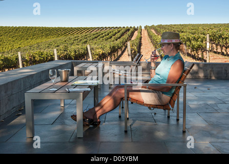 Schöne Aussicht auf Cuvaison Winery und Weingut in Napa Valley. Stockfoto