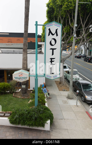 Santa Monica, Los Angeles Oceanside Resort - Seashore Motel Zeichen. Stockfoto