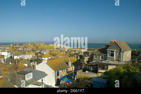 St Ives, Dächer, Küsten Künstlerkolonie, Cornwall, England, UK Stockfoto