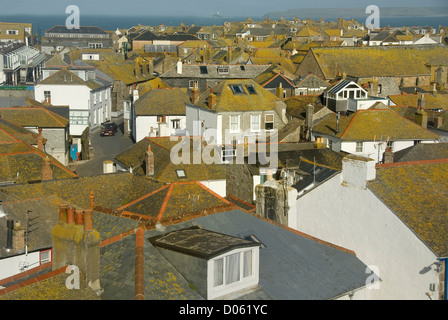 St Ives, Dächer, Küsten Künstlerkolonie, Cornwall, England, UK Stockfoto