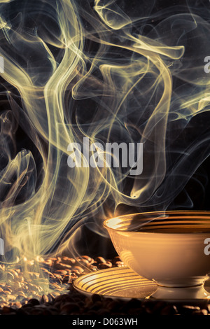 Duft von frisch gebrühtem Kaffee Stockfoto