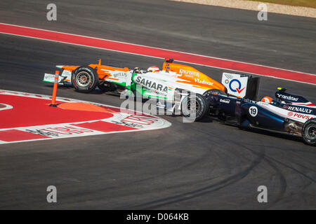 Austin, Texas, USA. 18. November 2012. F1 Circuit of the Americas 18. November 2012. Austin, Texas. Formel 1 Runde 19. Di Resta, Sahara und Senna, Williams Stockfoto