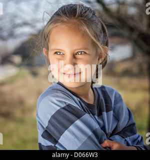 Porträt einer schönen Liitle Mädchen Nahaufnahme Stockfoto