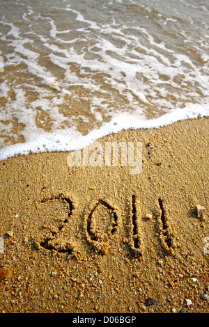 geschrieben am Sand 2011 Stockfoto