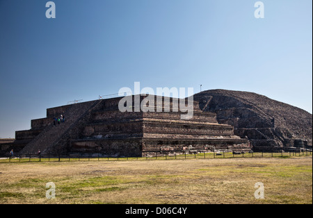 Tempel des Quetzalcoatl in Teotihuacan in Mexiko Stockfoto