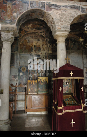 Griechenland. Mystras. Das Kloster der Gottesmutter Panagia Pantanassa (Königin von allen). gegründet im Jahre 1428 von John Phrangopoulos. Stockfoto