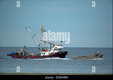 Hering Angeln Boot arbeiten schließen Küstenfischerei in Georgia Straight in Parksville, Vancouver Island, BC. Kanada.  SCO 8792 Stockfoto