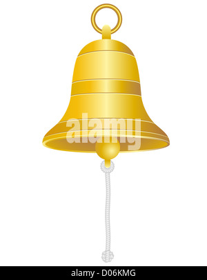 Schiff Glocke Abbildung isoliert auf weißem Hintergrund Stockfoto