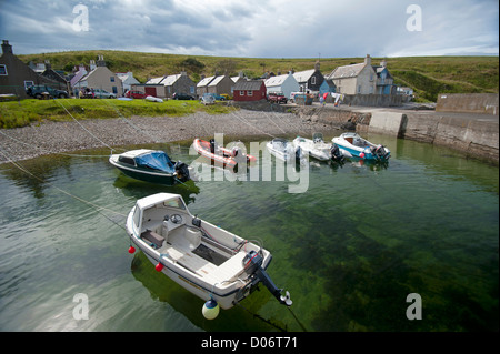 Sandend Hafen und Dorf an der Nord-Ost Küste von Moray und Aberdeenshire.  SCO 8453 Stockfoto