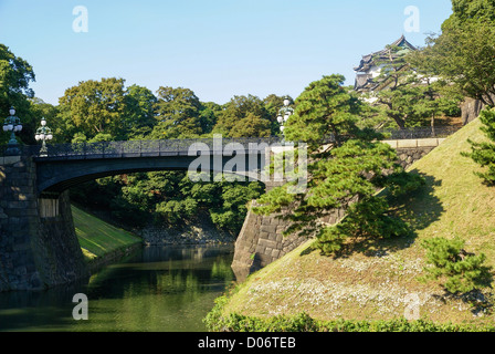 Japan, Tokio Ansicht der Nijubashi Brücke im Imperial Palace Stockfoto
