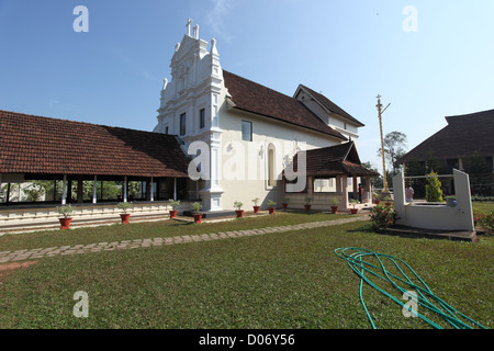 Ansicht der Champakulam Kirche in Kerala. Stockfoto