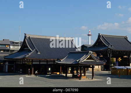 Nishi Hongan-Ji, historisches Denkmal des alten Kyoto und UNESCO-Weltkulturerbe Stockfoto