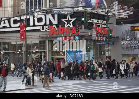 7th Avenue und 34th Street, NYC. Stockfoto