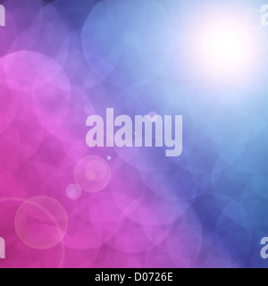 Foto von abstrakten Urlaub Hintergrund mit einer magischen Bokeh Lights, Weihnachtsgrußkarte, Mischung aus rosa und blauen festlichen Kulisse Stockfoto