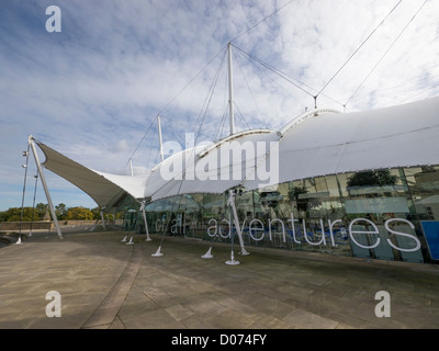 Die Besucherattraktion der "Our Dynamic Earth" in Edinburgh, Schottland. Das Zentrum verfügt über ein Display über Geologie und Erde Geschichte. Stockfoto