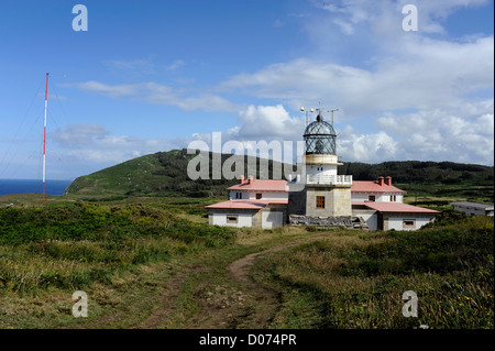 Faro de Punta De La Estaca de Bares, Leuchtturm, Provinz A Coruna, Galicien, Spanien Stockfoto