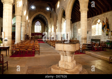 Interieur, 13. Jahrhundert Str. Marys Kirche, Pembridge Dorf Herefordshire UK Stockfoto