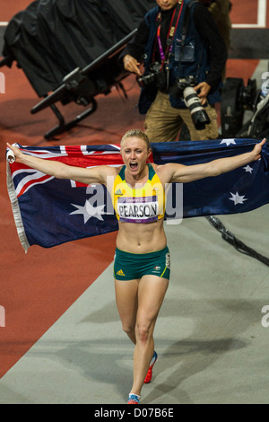 Sally Pearson (AUS) gold Medalist the100m Hürden bei den Olympischen Sommerspielen 2012 in London Stockfoto