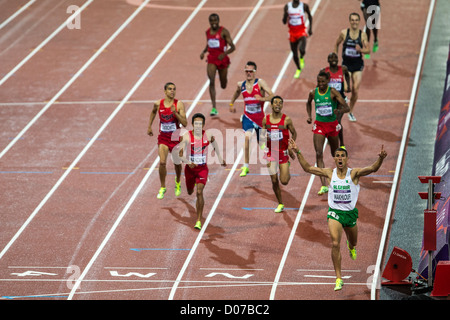 Taoufik Makhloufi (ALG) gold Medalist in 1500 m der Männer bei den Olympischen Sommerspielen 2012 in London Stockfoto