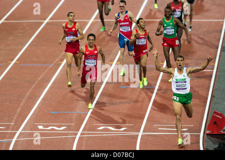 Taoufik Makhloufi (ALG) gold Medalist in 1500 m der Männer bei den Olympischen Sommerspielen 2012 in London Stockfoto