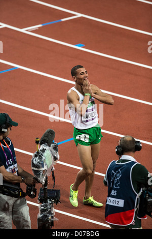 Taoufik Makhloufi (ALG) gold Medalist in 1500 m der Männer bei den Olympischen Sommerspielen 2012 in London Stockfoto