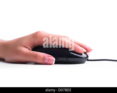 Computer arbeiten ein-Klick-Management-Maus-hand Stockfoto