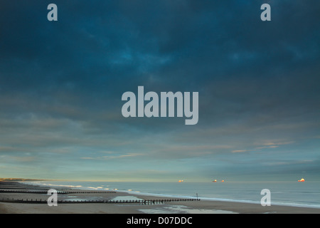 Die Nordsee von Aberdeen Strand in der Abenddämmerung, Aberdeenshire Stockfoto