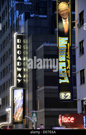 Die Ed Sullivan Theater, historisches Wahrzeichen, Heimat von The Late Show with David Letterman, Manhattan, New York City, USA Stockfoto