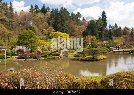 USA, WA, Seattle. Japanische Gärten Teil von Washington Park Arboretum. 3. 5 Hektar großen Gelände im Jahr 1960 von Juki Iida entworfen Stockfoto