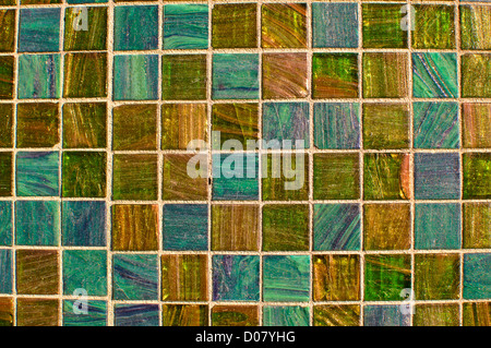 Blaue und grüne Multi Farbe Fliesen Mosaik, die als Hintergrund verwendet werden kann Stockfoto