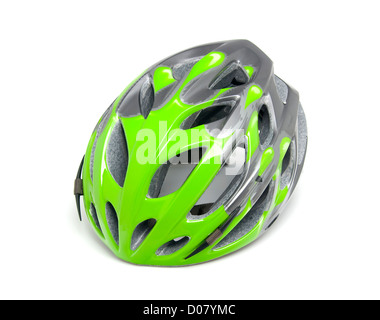 Fahrradhelm isoliert auf weißem Hintergrund Stockfoto
