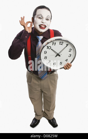 MIME, zeigt eine Uhr Stockfoto