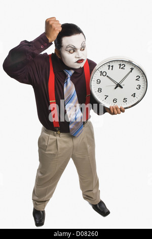 MIME, zeigt eine Uhr Stockfoto